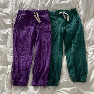 2 Pairs of GAP Kids' Joggers in Purple and Green
